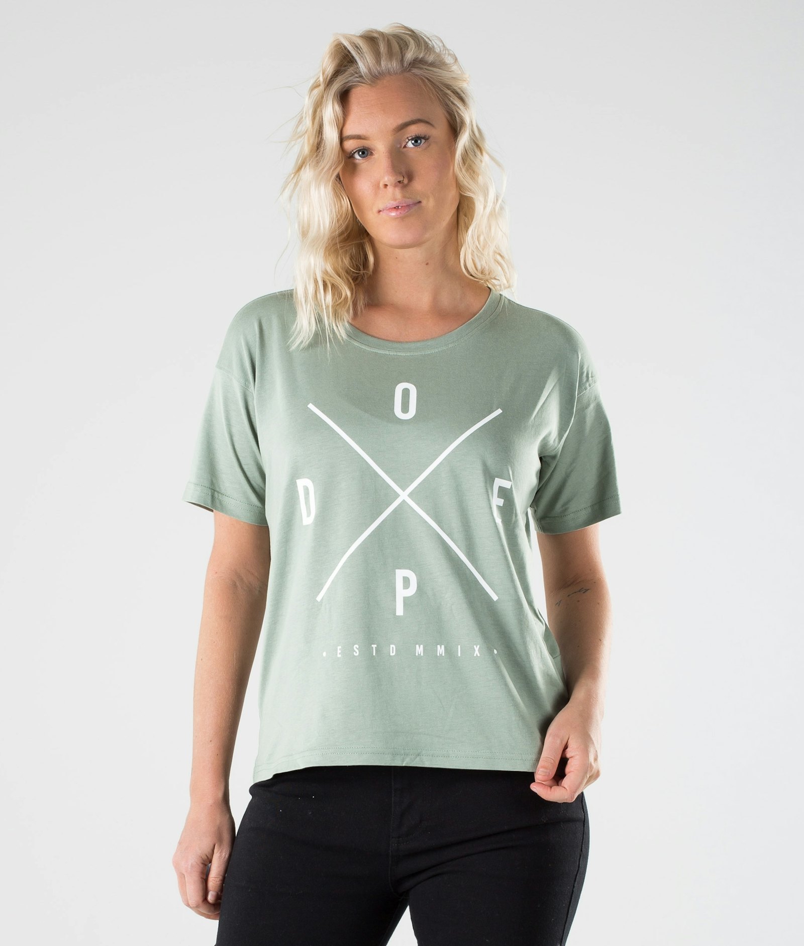 Dope Grand 2X-UP T-paita Naiset Faded Green