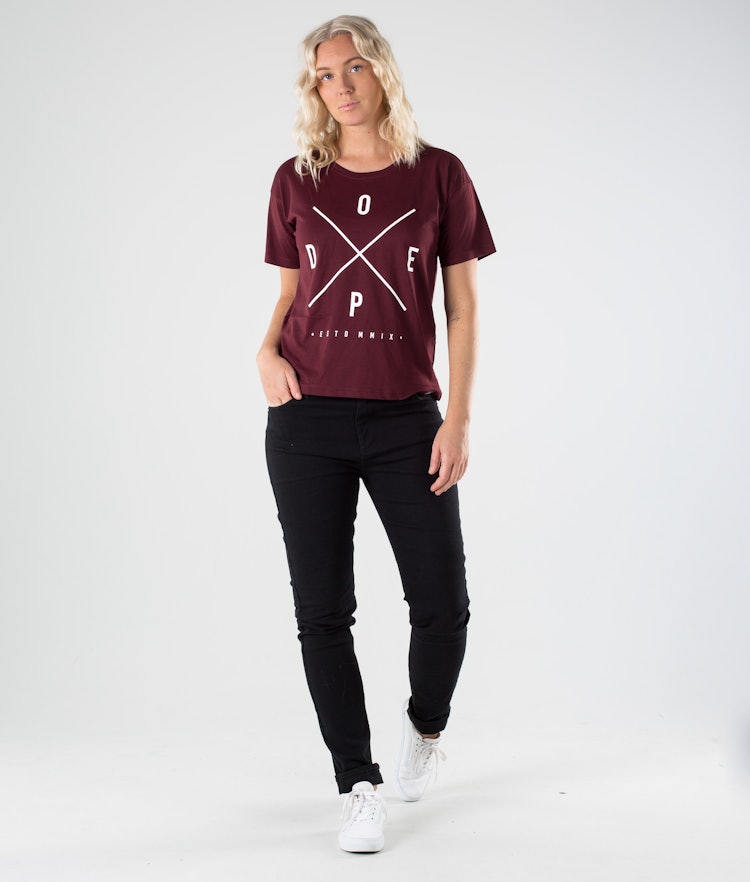 Dope Grand 2X-UP T-shirt Kobiety Burgundy