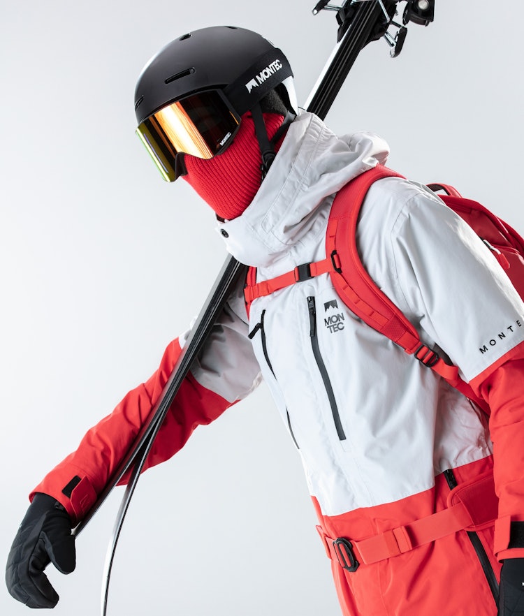 Fawk 2020 Ski Jacket Men Light Grey/Red, Image 4 of 9