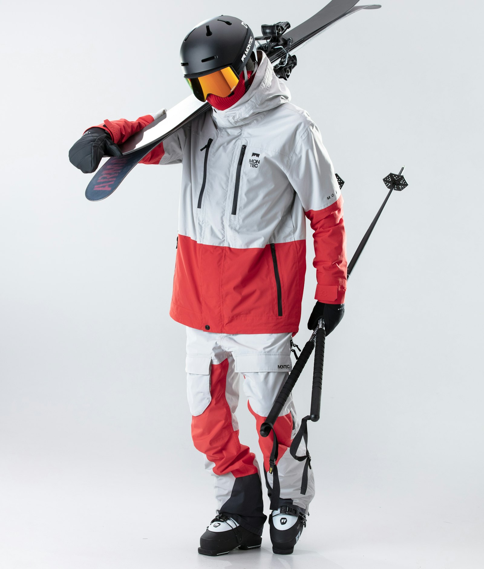 Fawk 2020 Ski Jacket Men Light Grey/Red