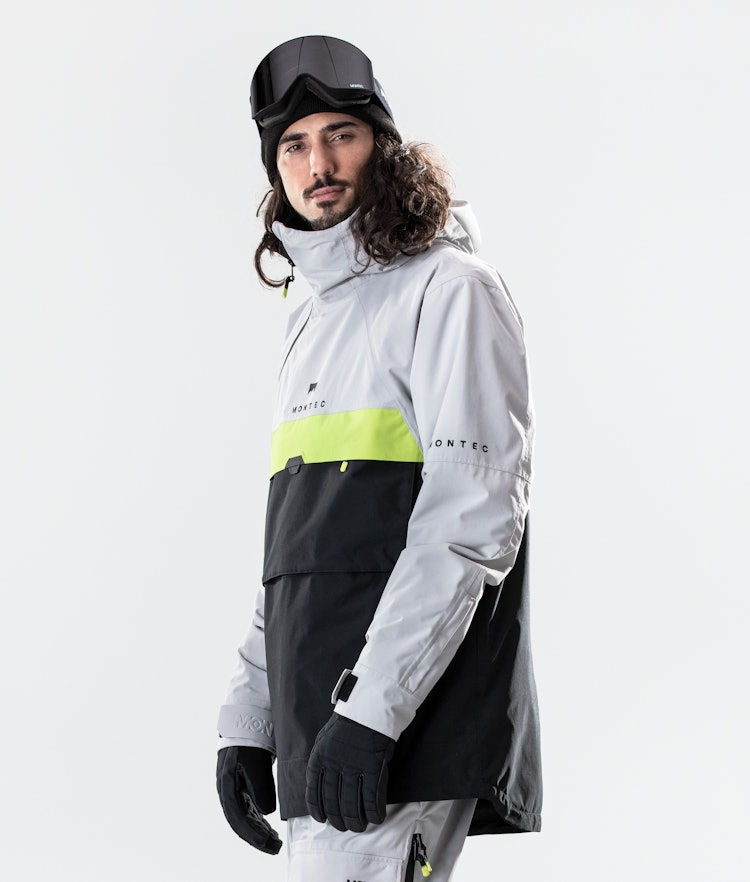 Dune 2020 Ski jas Heren Light Grey/Neon Yellow/Black, Afbeelding 3 van 8