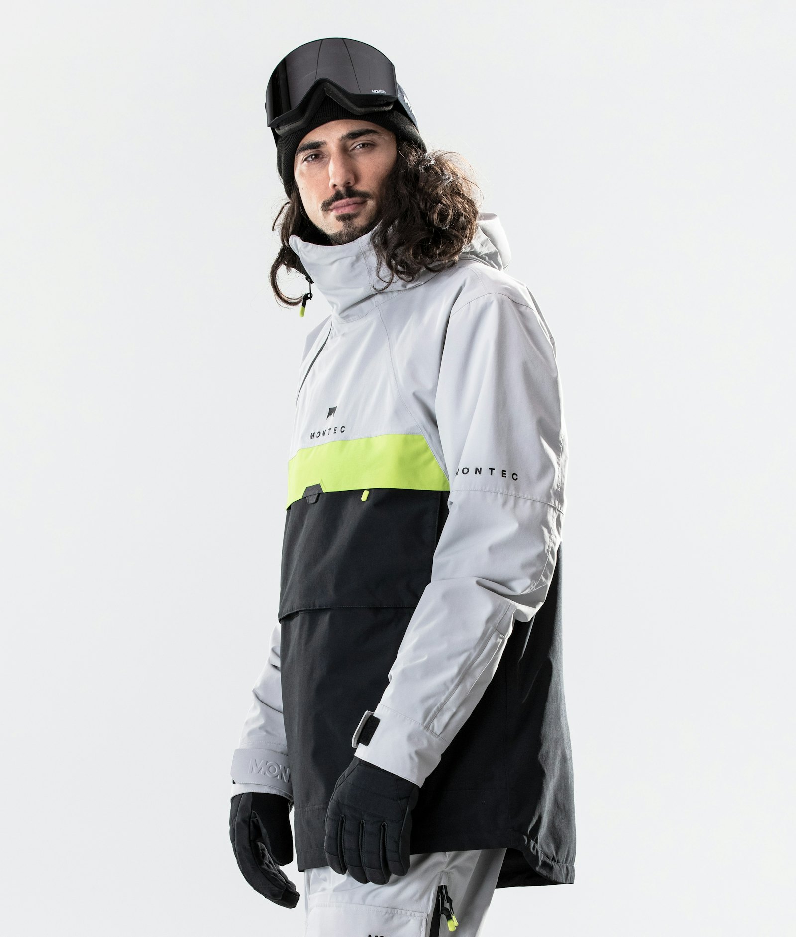 Dune 2020 Veste de Ski Homme Light Grey/Neon Yellow/Black