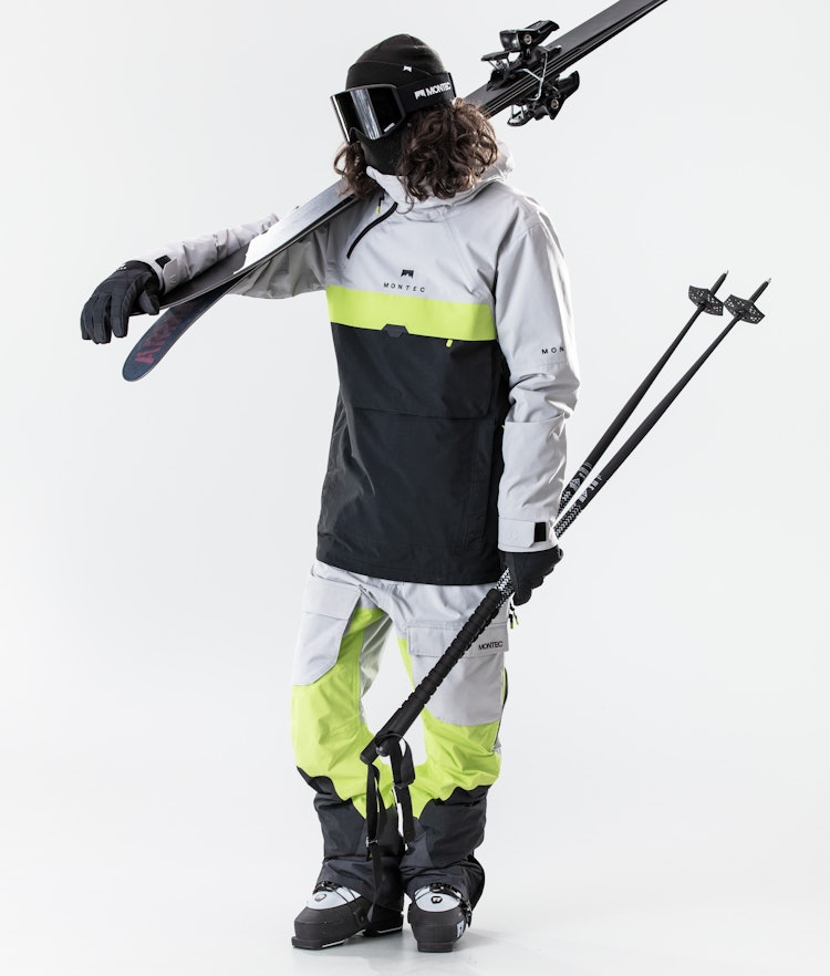 Dune 2020 Ski Jacket Men Light Grey/Neon Yellow/Black, Image 6 of 8