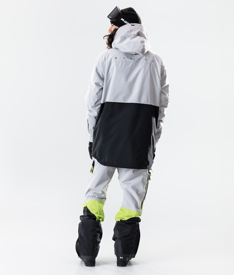 Dune 2020 Ski Jacket Men Light Grey/Neon Yellow/Black, Image 8 of 8