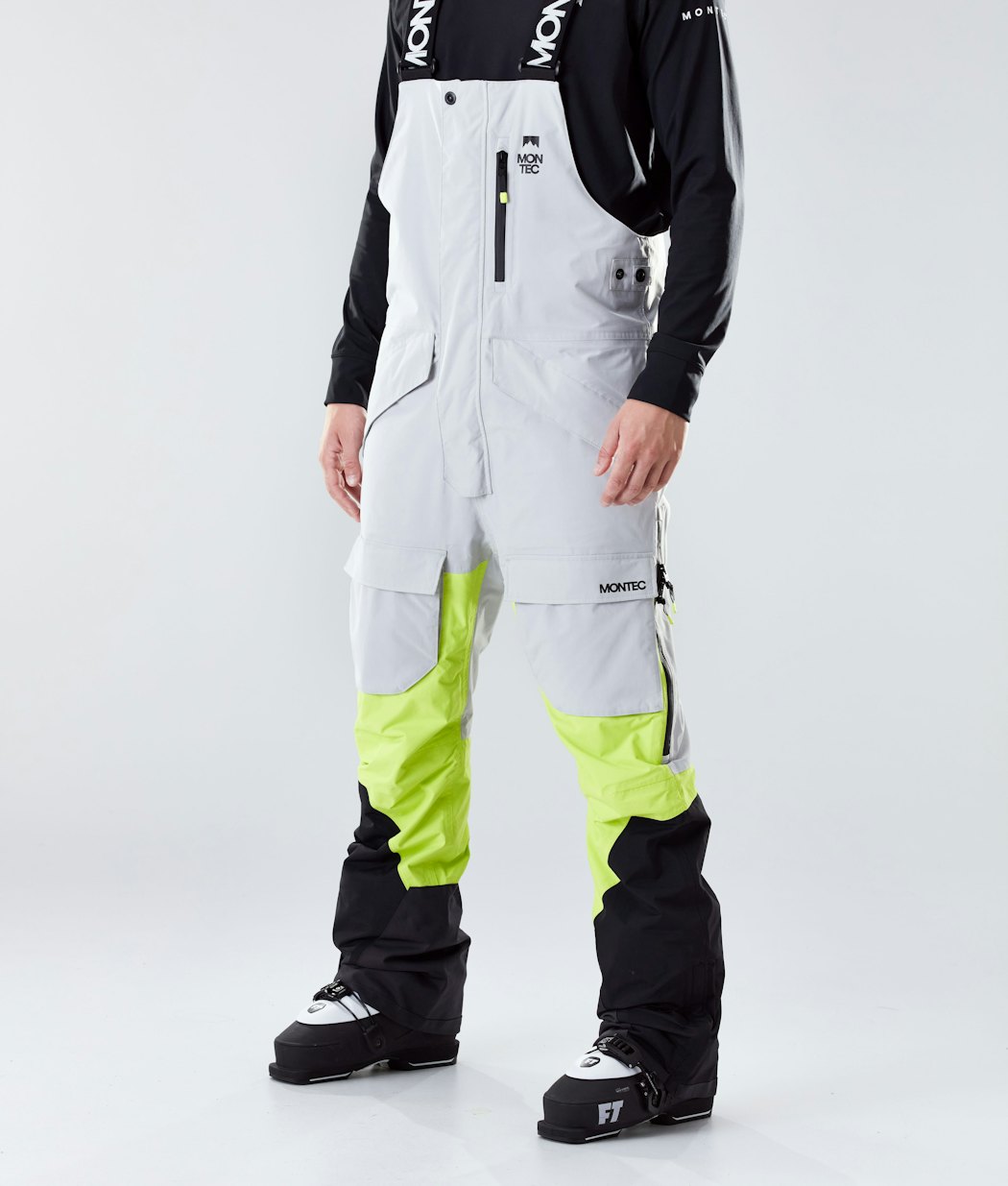 Montec Fawk 2020 Pantalon de Ski Light Grey/Neon Yellow/Black