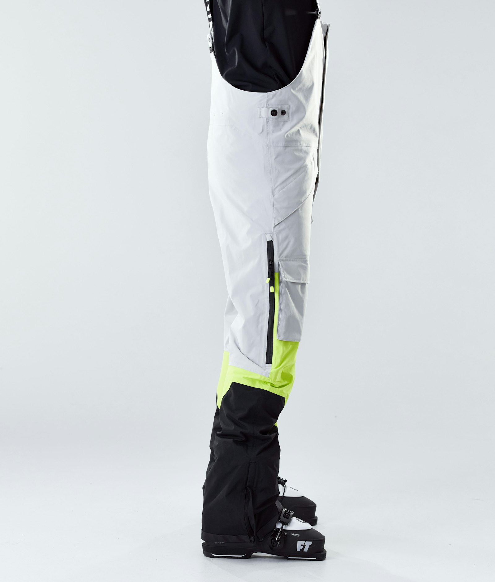 Fawk 2020 Ski Pants Men Light Grey/Neon Yellow/Black