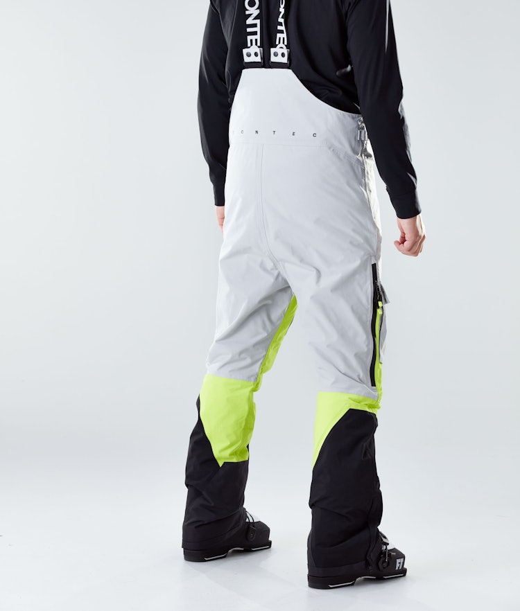 Fawk 2020 Ski Pants Men Light Grey/Neon Yellow/Black, Image 3 of 6