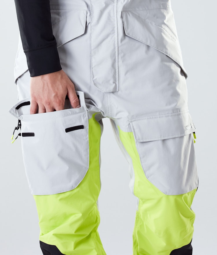 Fawk 2020 Pantalon de Ski Homme Light Grey/Neon Yellow/Black, Image 6 sur 6