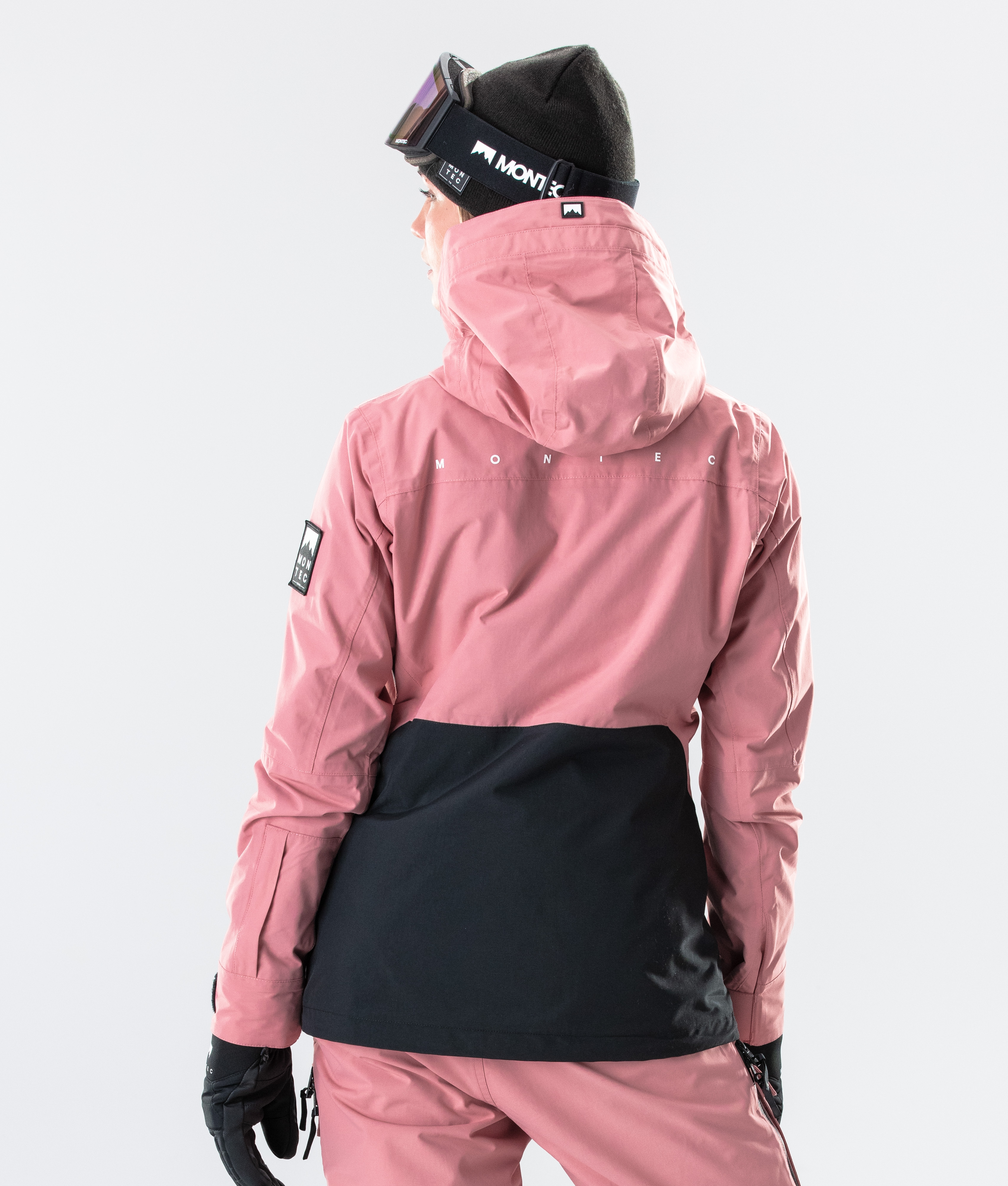 light pink snow jacket