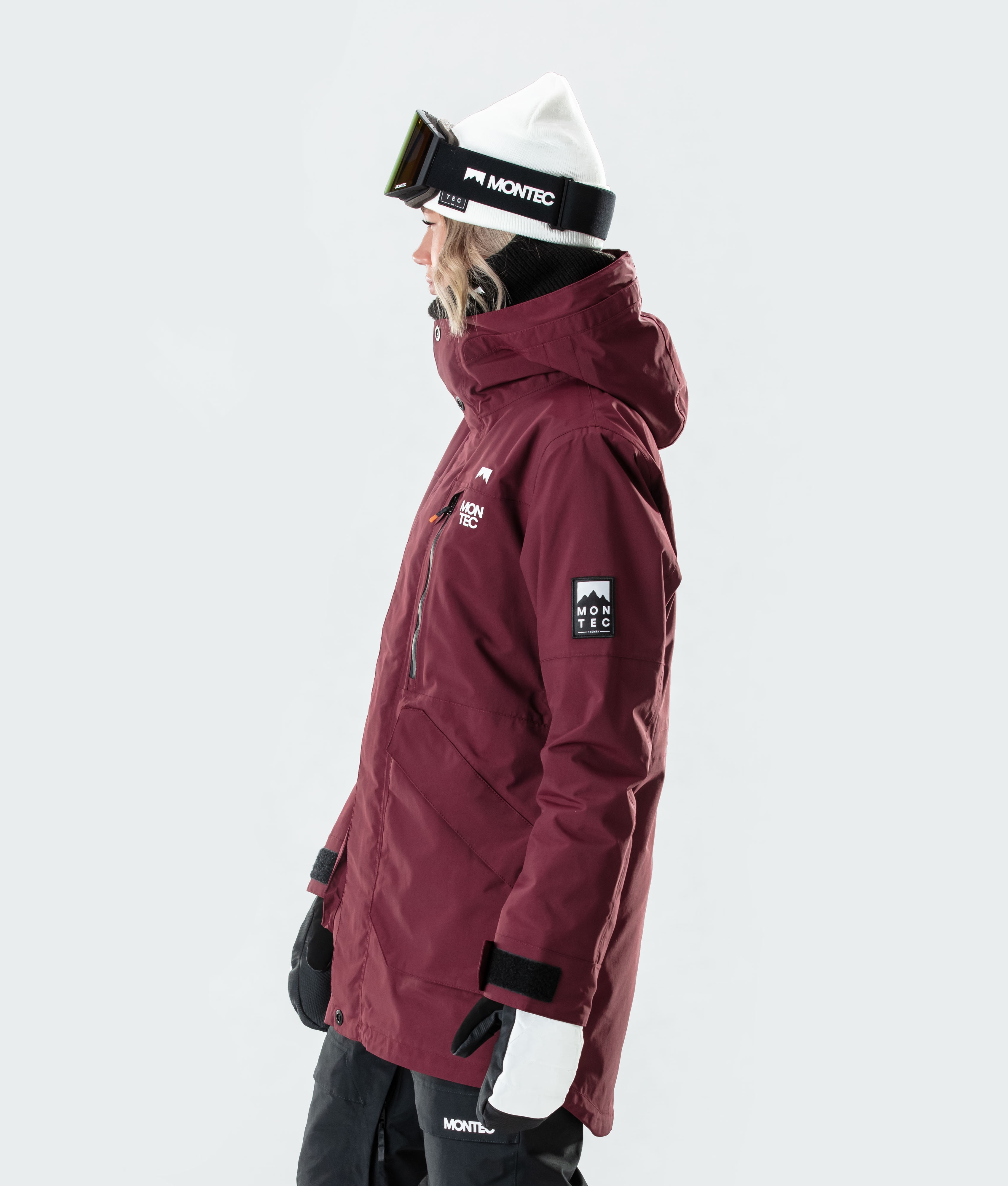 burgundy ski jacket