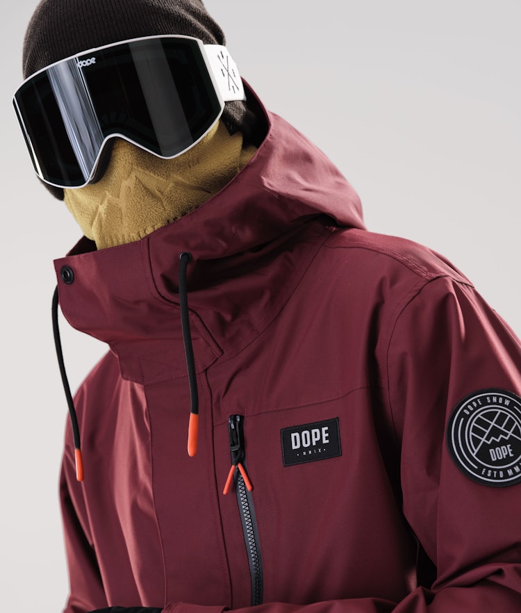 Dope Blizzard Full Zip 2020 Ski Jacket Men Burgundy