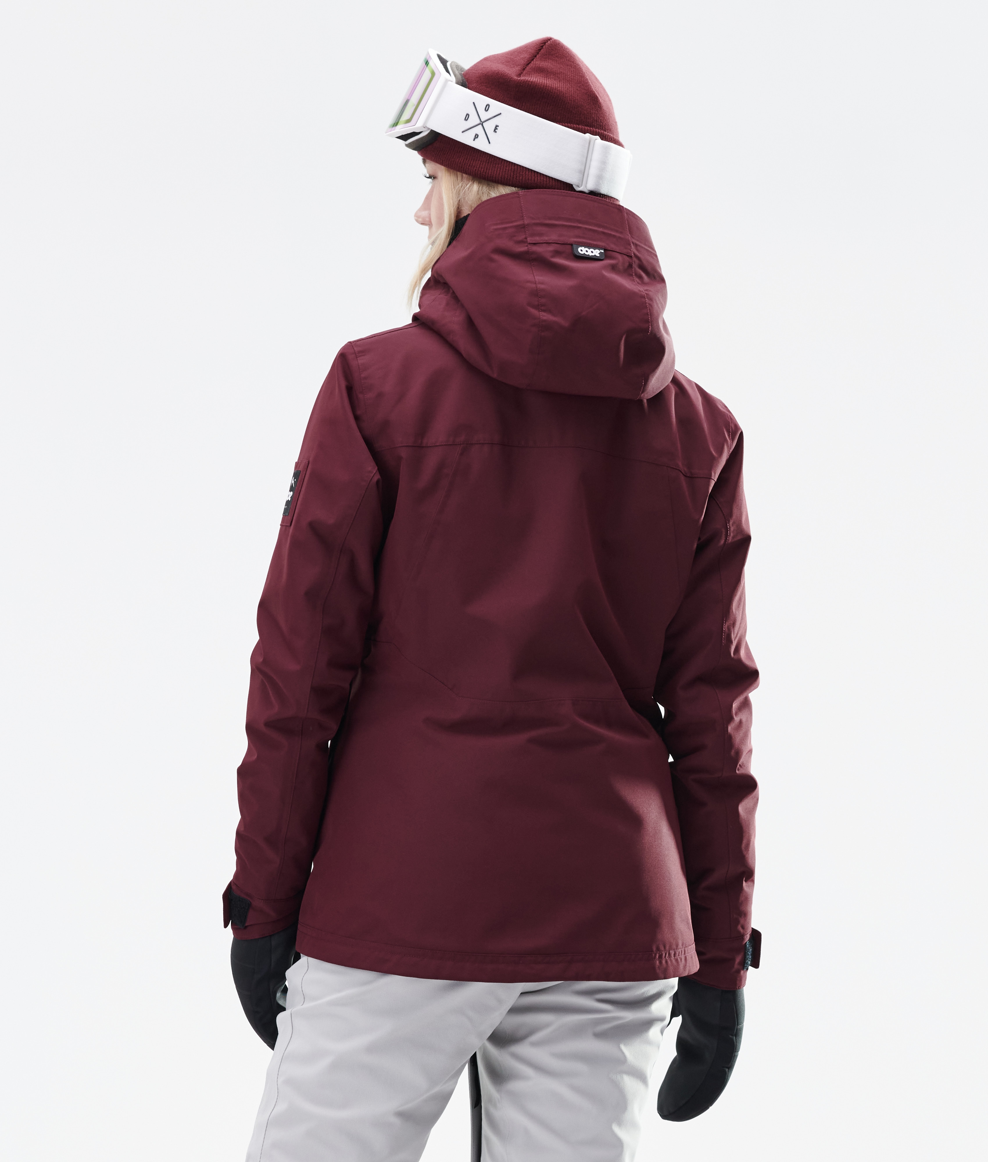 burgundy ski jacket