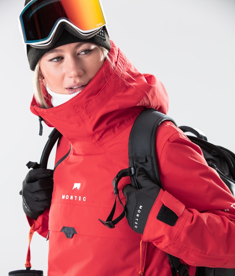 Traje de nieve para mujer Traje de esquí resistente al agua con membrana  roja Traje de