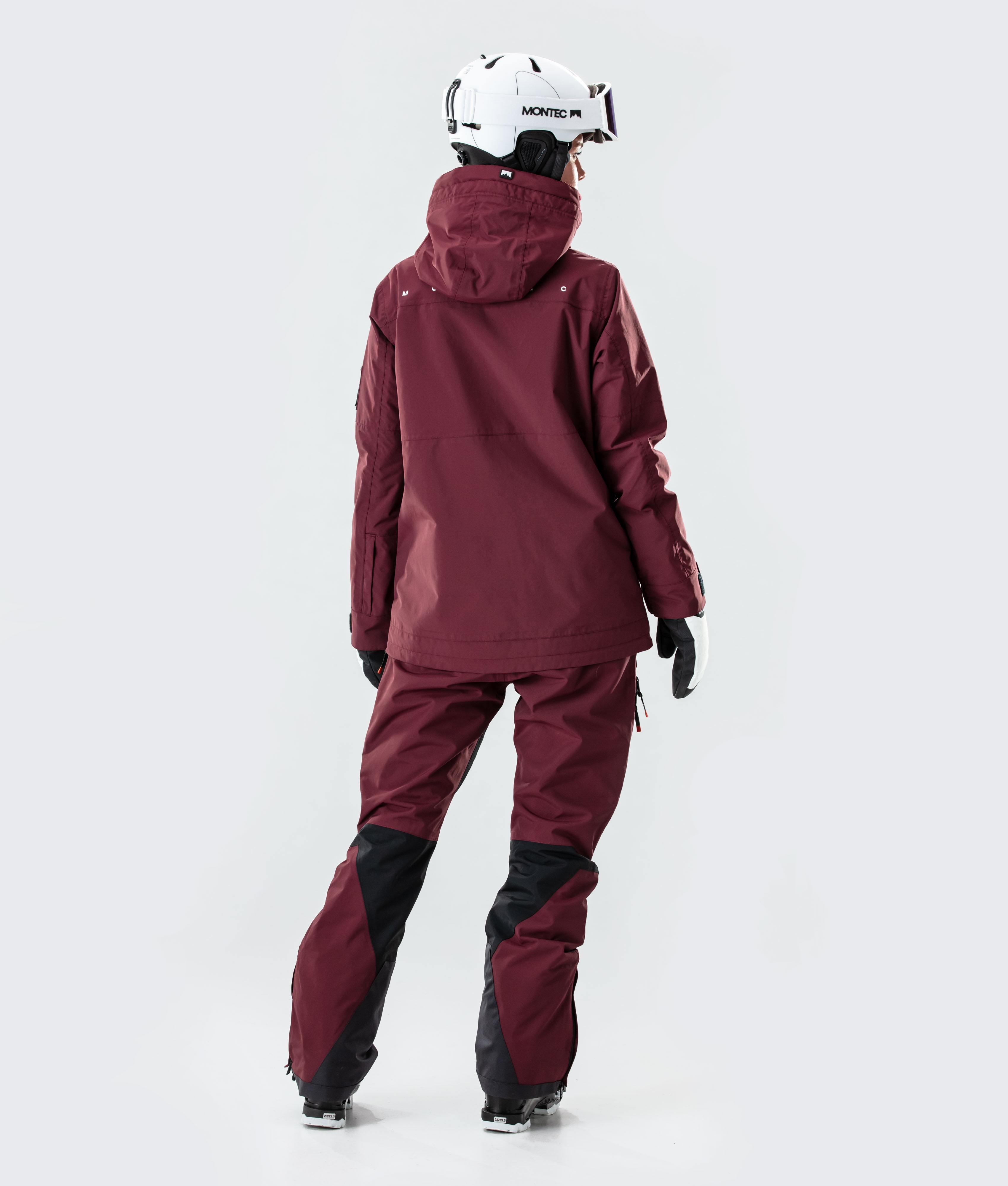 burgundy ski jacket