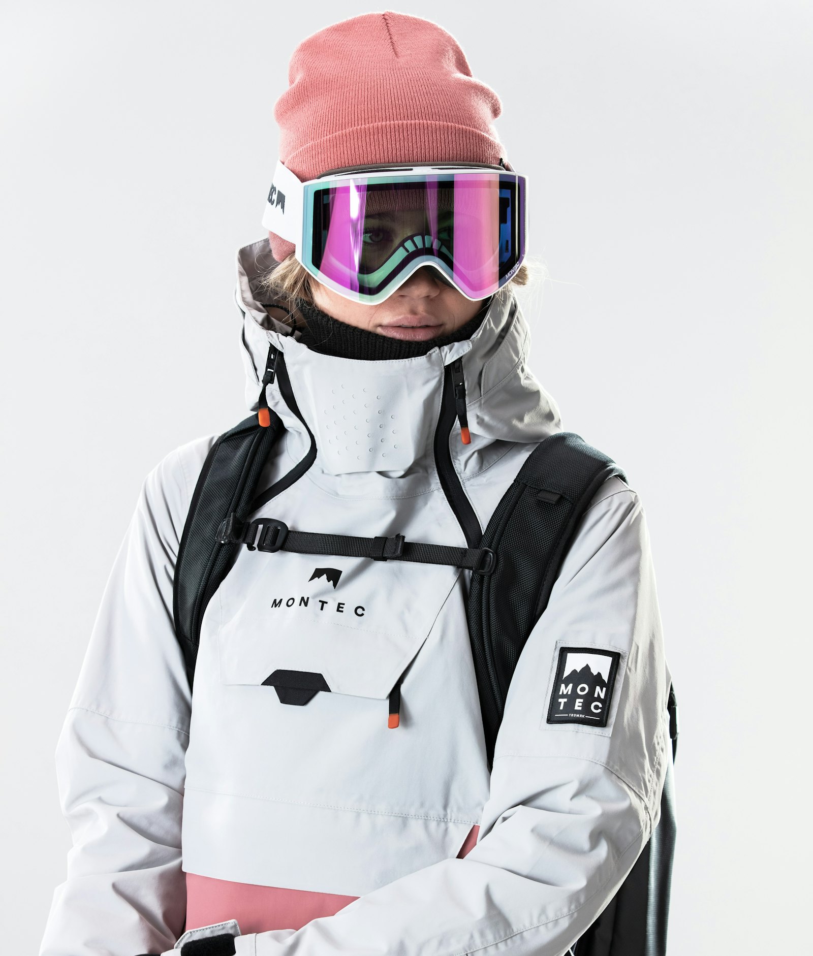 Montec Doom W 2020 Skijakke Dame Light Grey/Pink/Marine