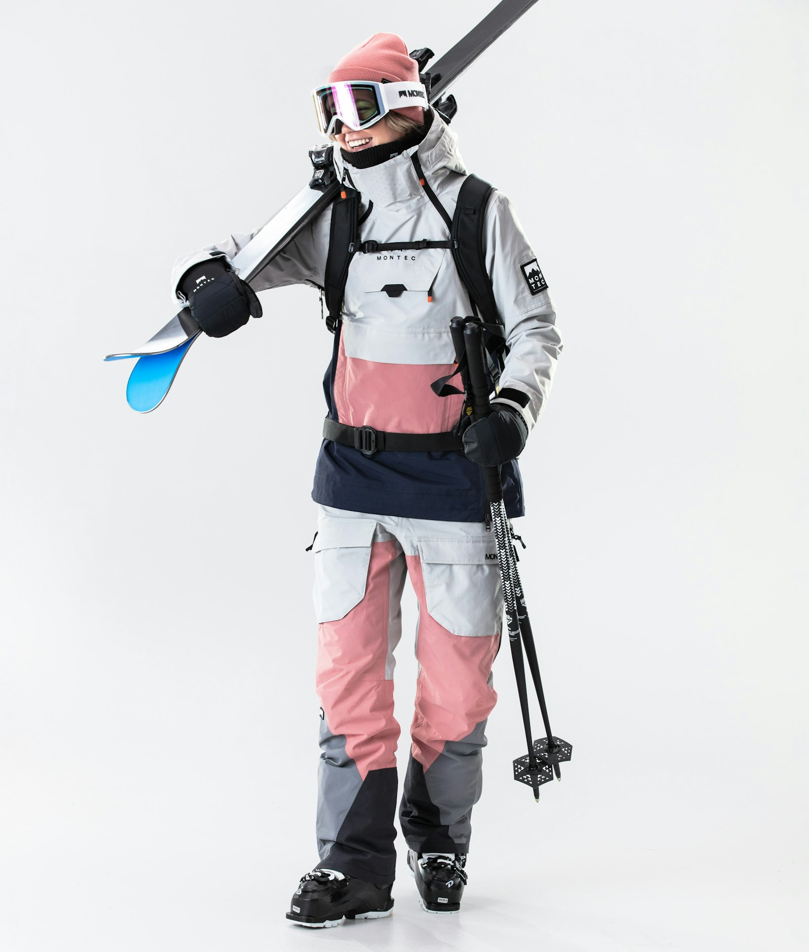Doom W 2020 Veste de Ski Femme Light Grey/Pink/Marine