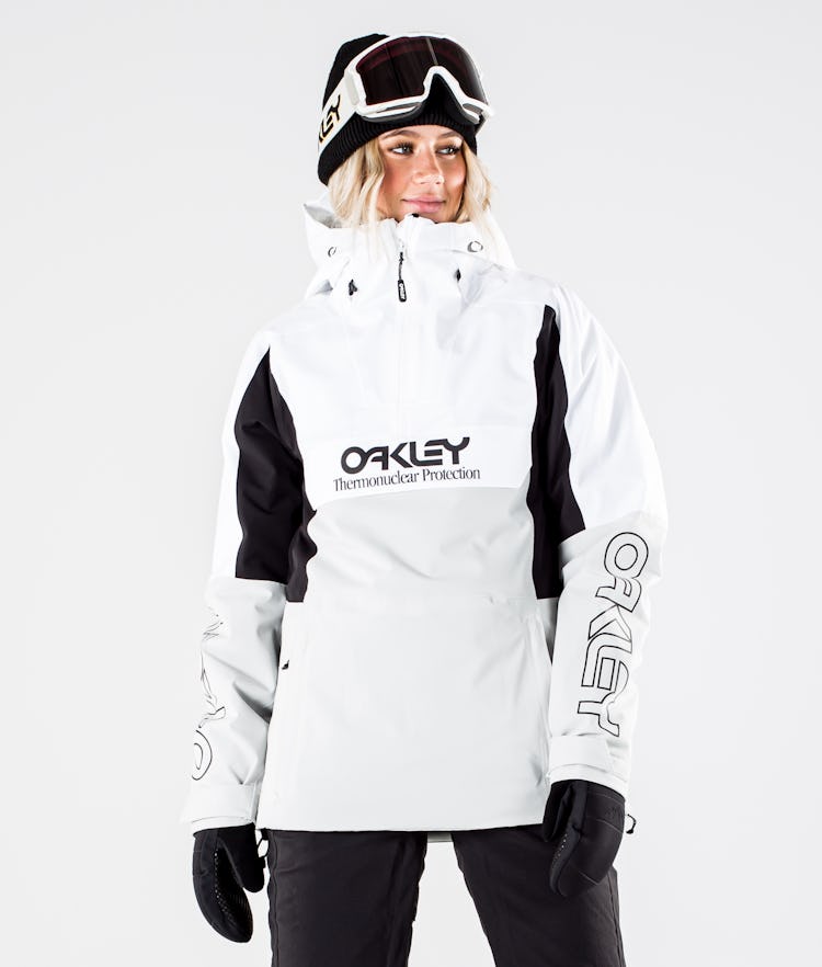Oakley Insulated Anorak Ski Jacket Women White/Grey 