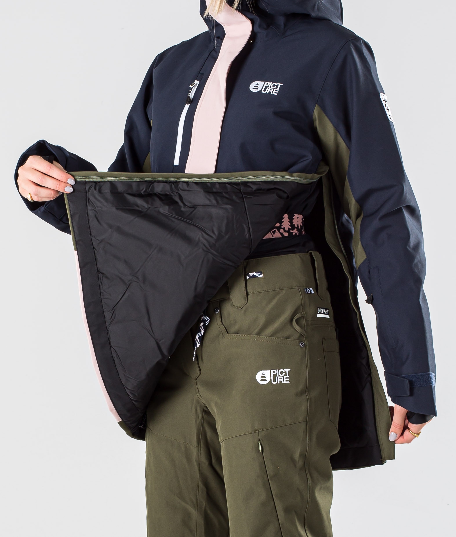 black blue green jacket