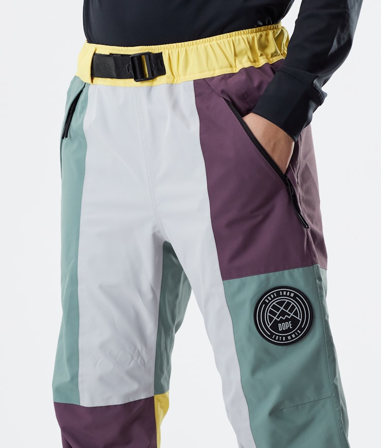Dope Blizzard W 2020 Spodnie Narciarskie Kobiety Limited Edition Faded Green Patchwork