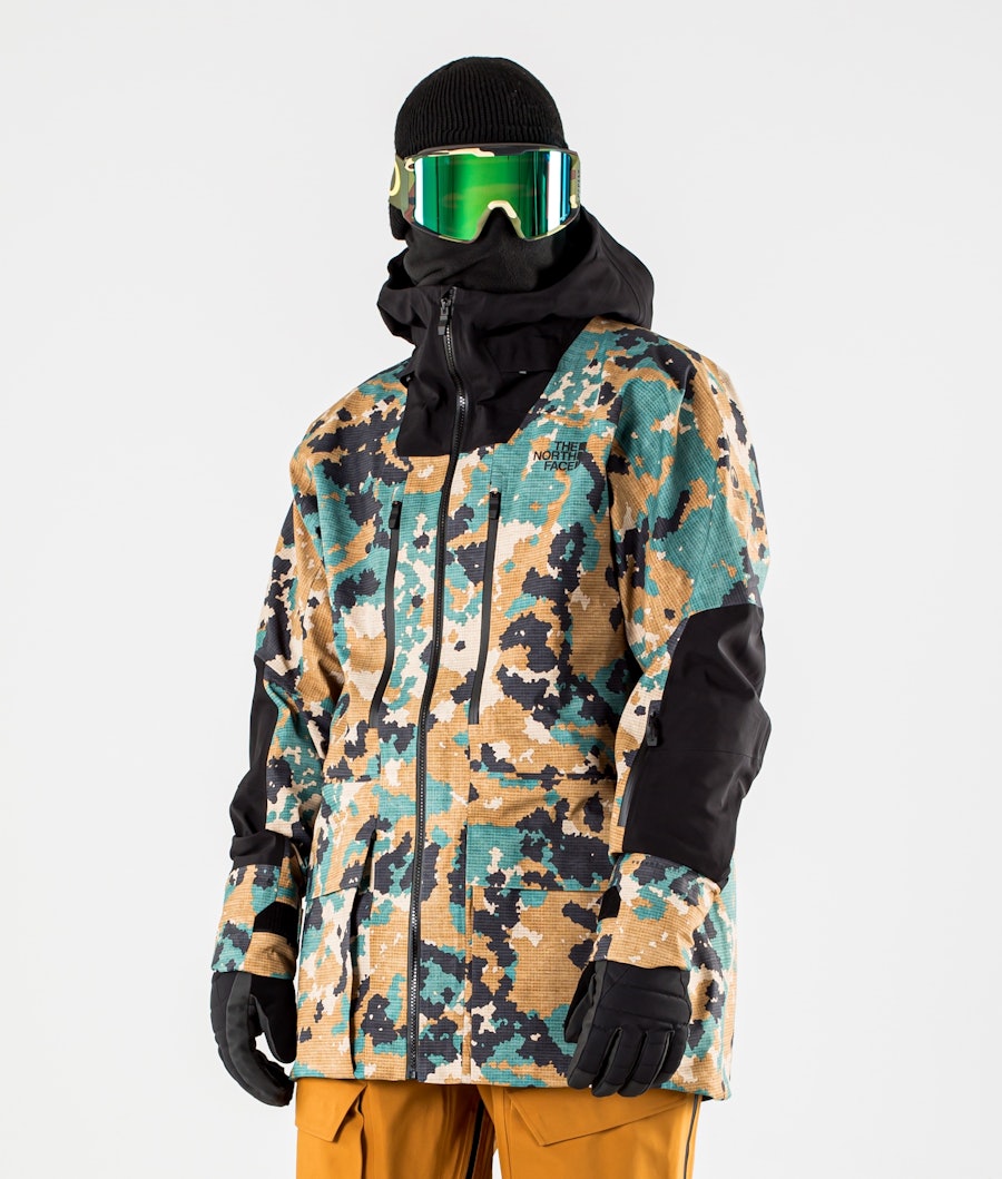 The North Face A-Cad Futurelight Ski jas Timber Tan Digi Topo XL Print/Tnf Black