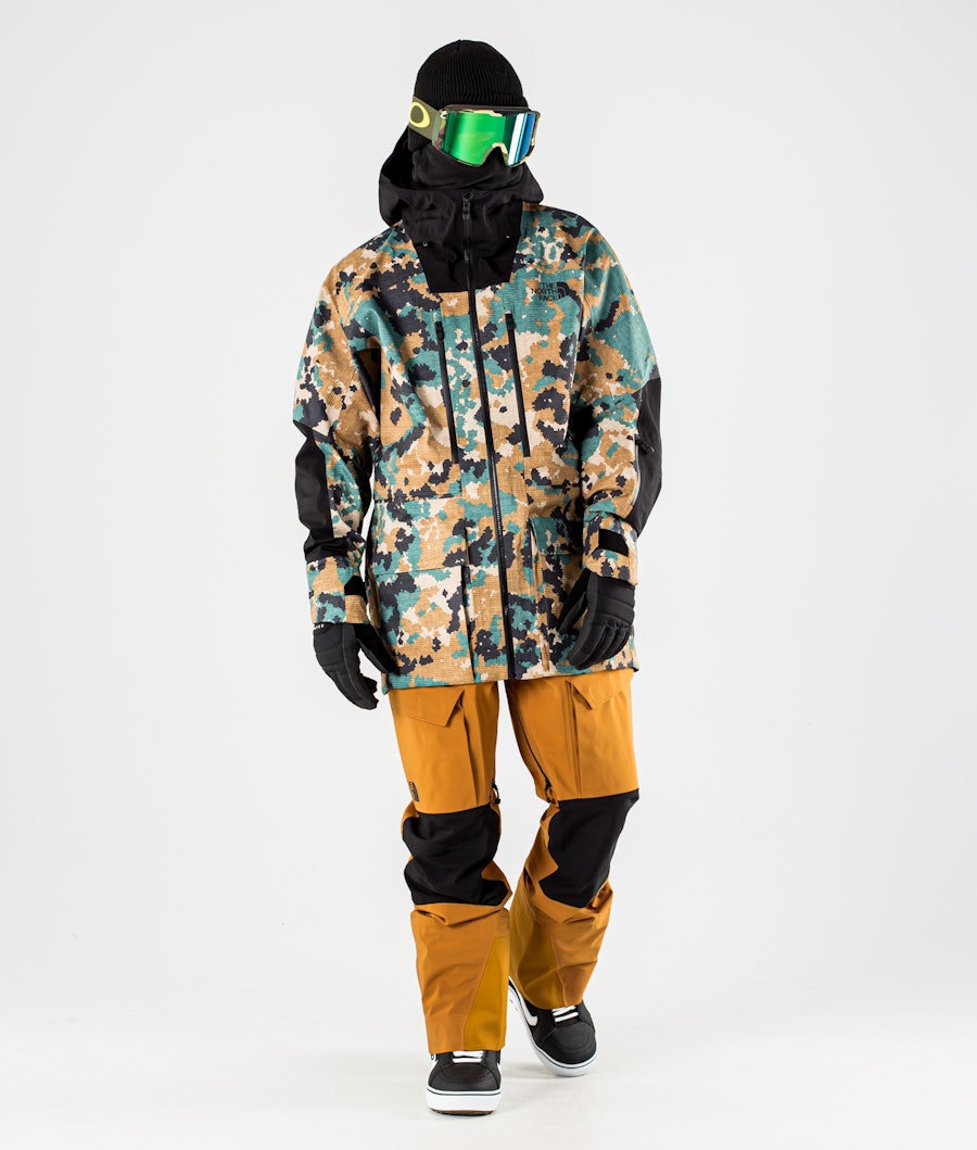 The North Face A-Cad Futurelight Snowboardjacka Herr Timber Tan Digi Topo XL Print/Tnf Black