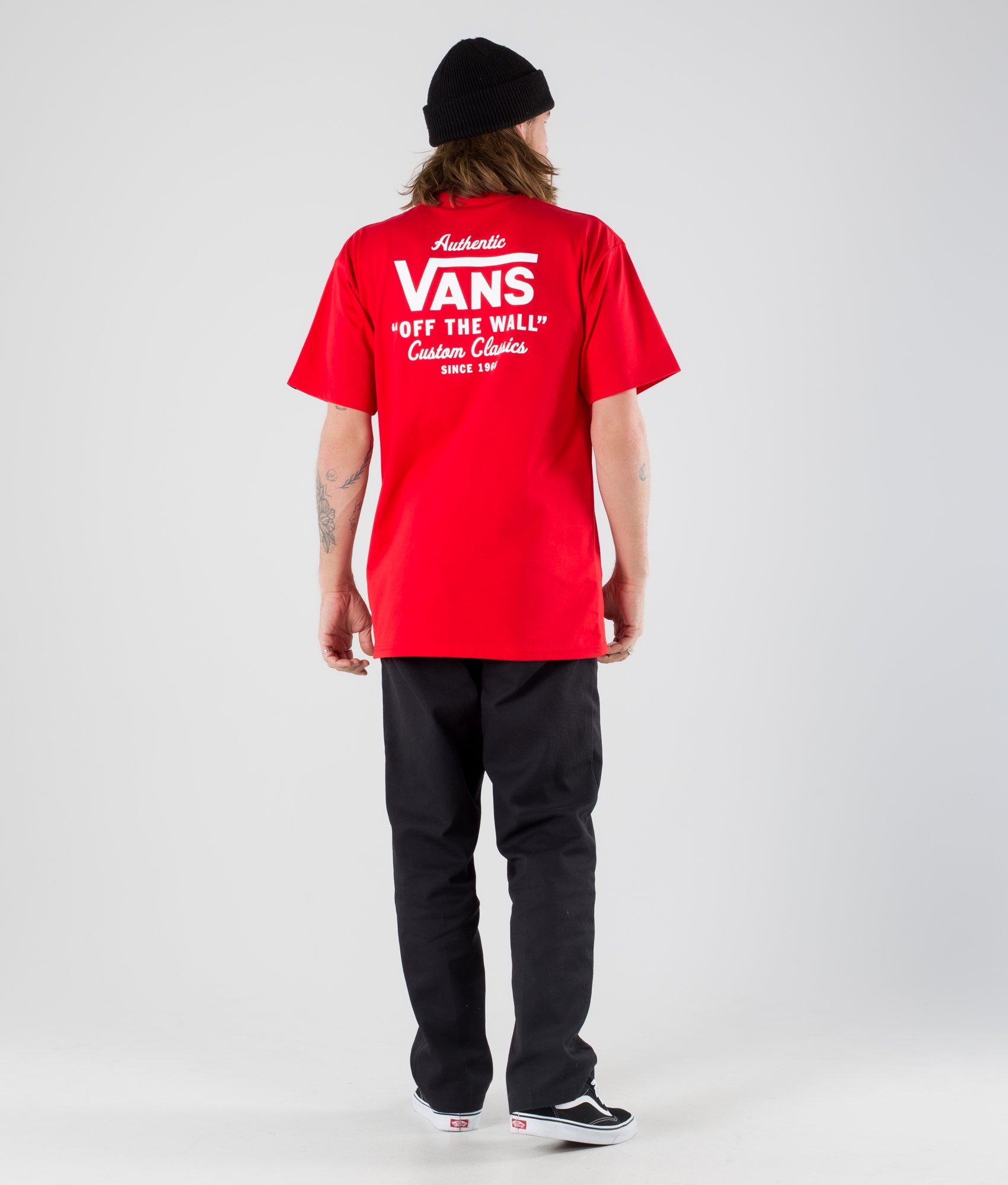 red and white vans shirt mens