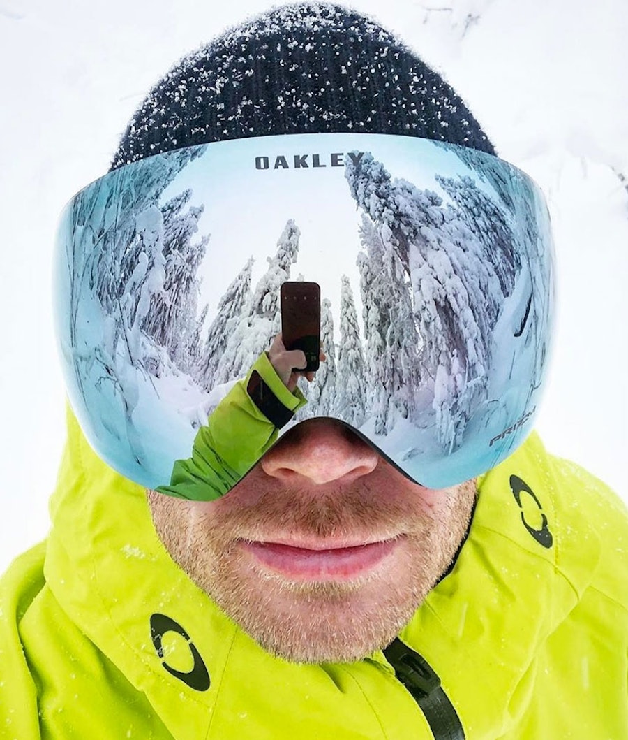 Oakley Flight Deck L Ski Goggles Men Matte Black With Prizm Snow Sapphire  Iridium Lens 