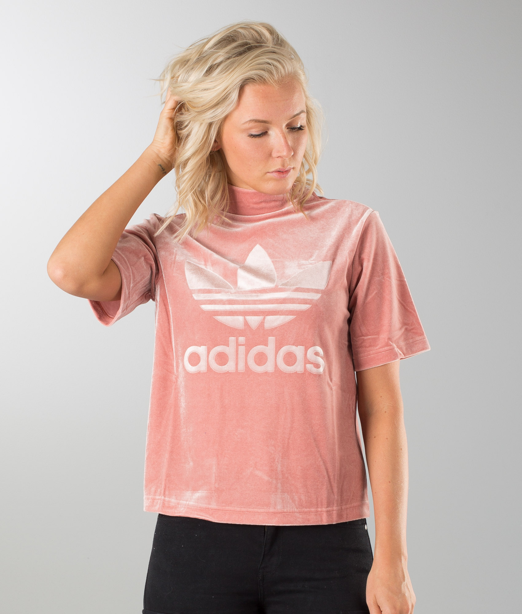 Adidas Originals Velvet Vibes High Neck Boxy T Shirt Rawpin Adidas Originals Velvet Vibes High Neck Boxy T Shirt Rawpin