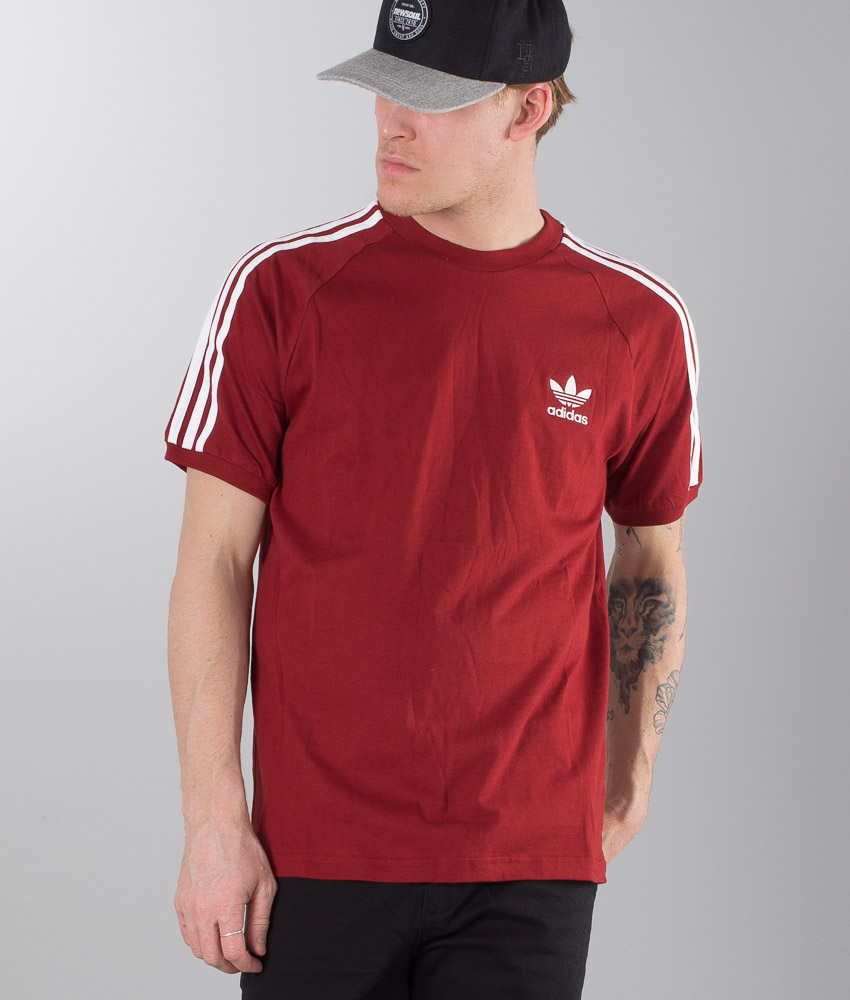 Adidas Originals 3-Stripes T-shirt Rust Red Adidas Originals 3-Stripes T-shirt Rust Red