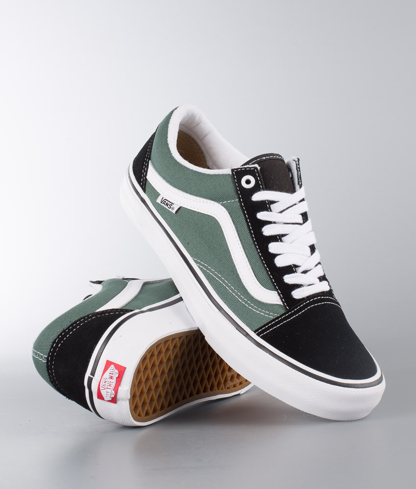 Vans Old Skool Pro Shoes Black/Duck Green Vans Old Skool Pro Shoes Black/Duck Green