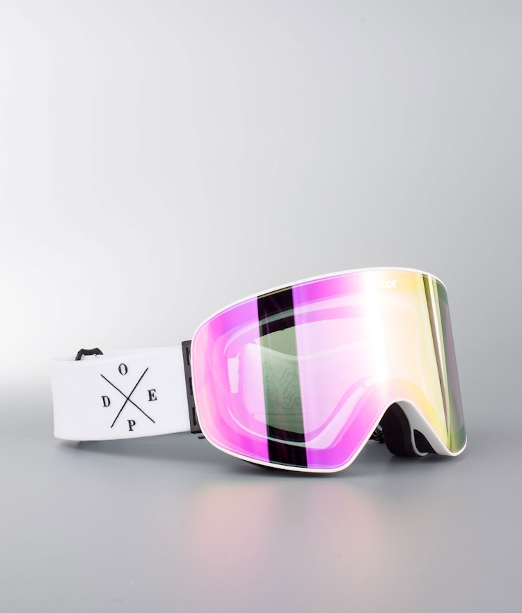 Flush 2X-UP Ski Goggles White W/White Pink Mirror, Image 2 of 8