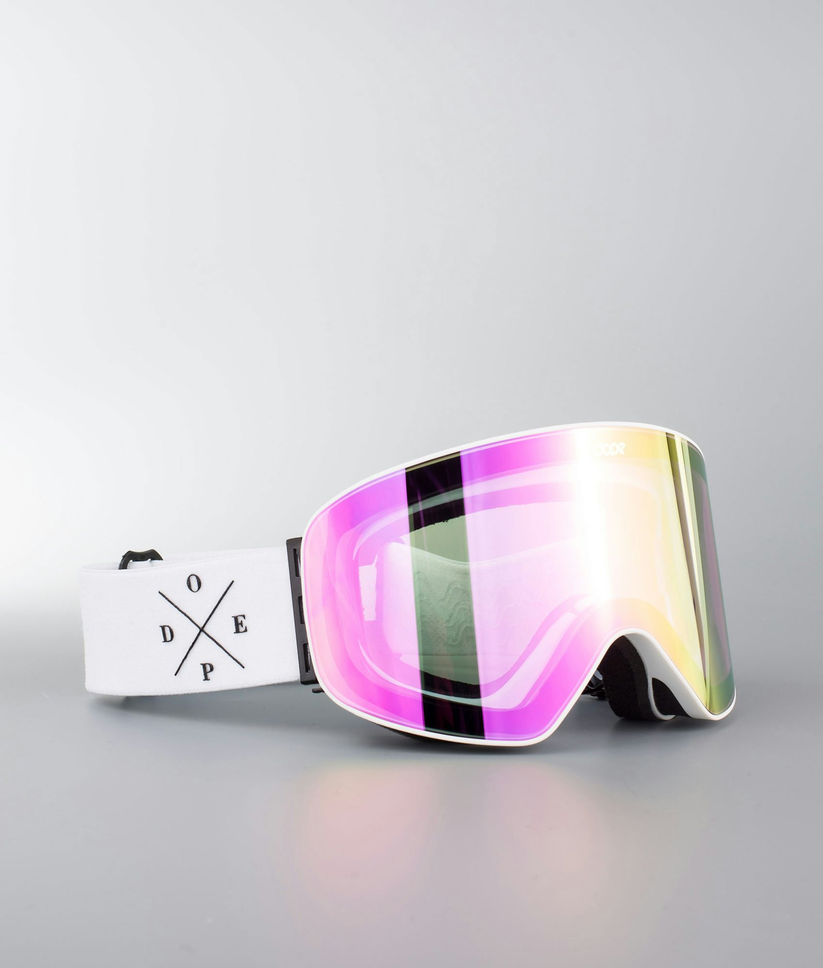 Flush 2X-UP Ski Goggles White W/White Pink Mirror