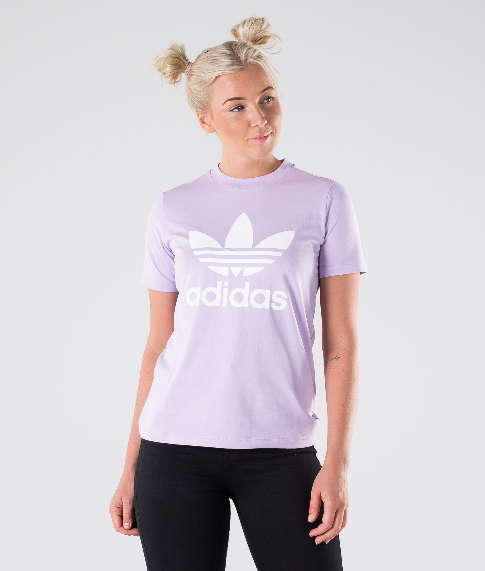 purple adidas trefoil shirt