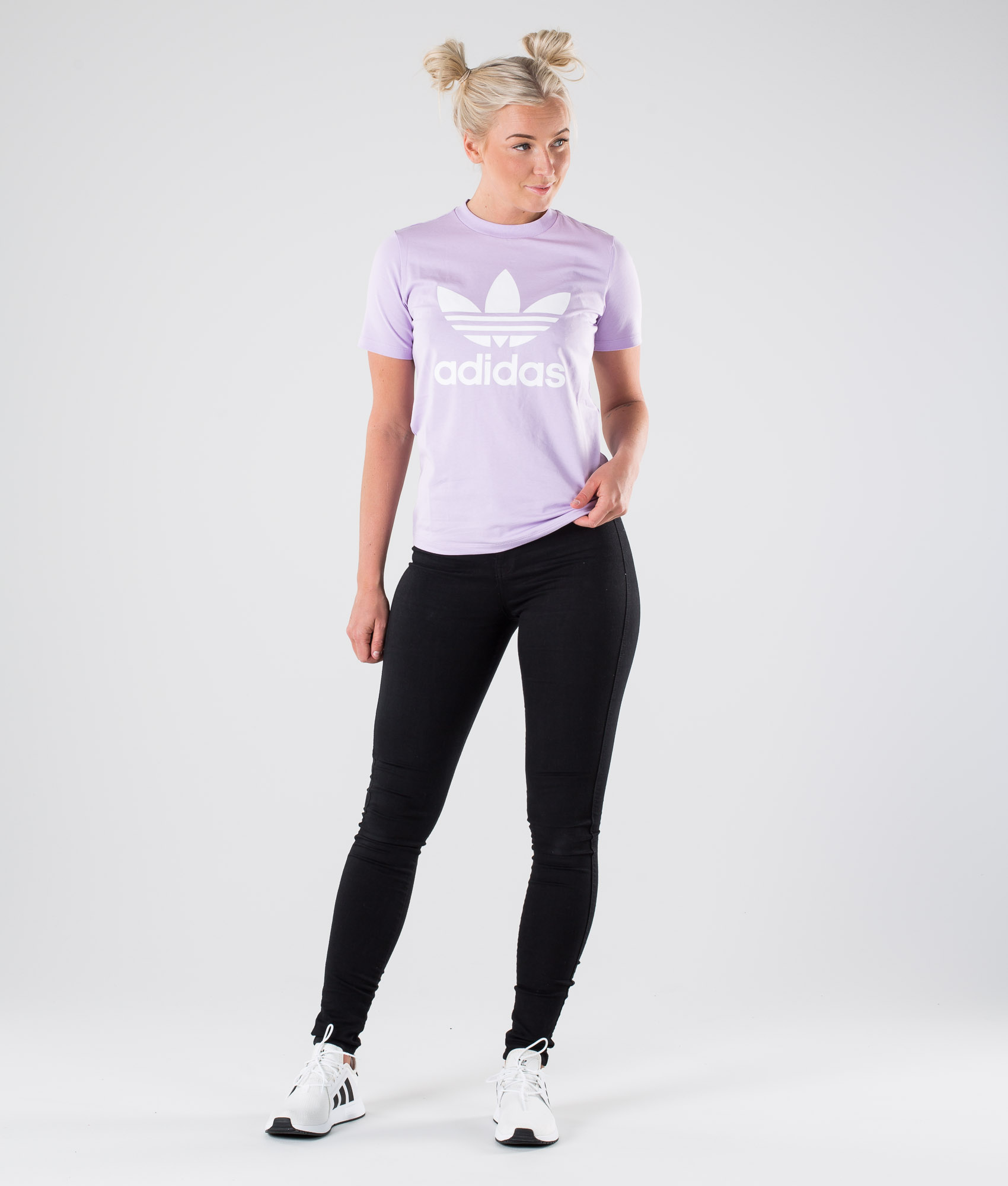 Adidas Originals Trefoil T shirt Purple Glow Adidas Originals Trefoil T shirt Purple Glow