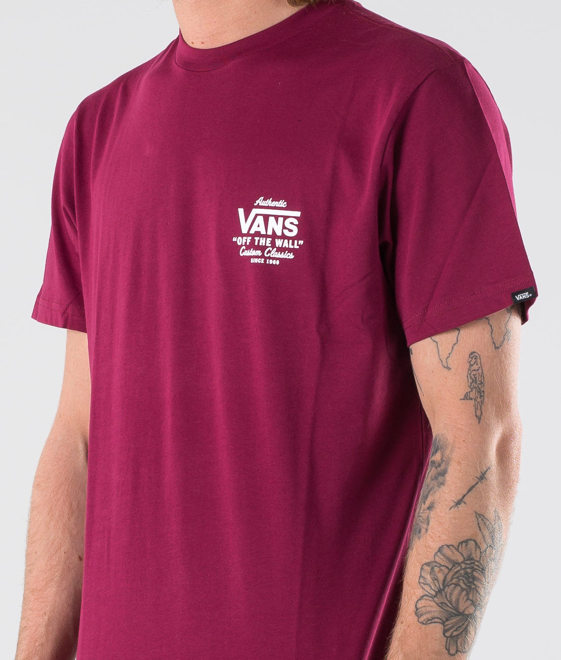 red and white vans t shirt