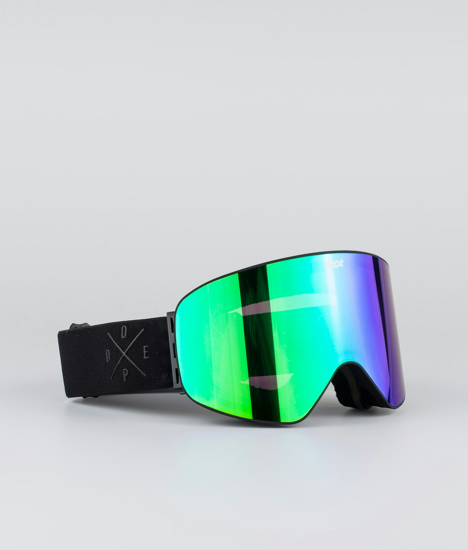 Dope Flush 2X-UP Ski Goggles Black W/All Black Green Mirror