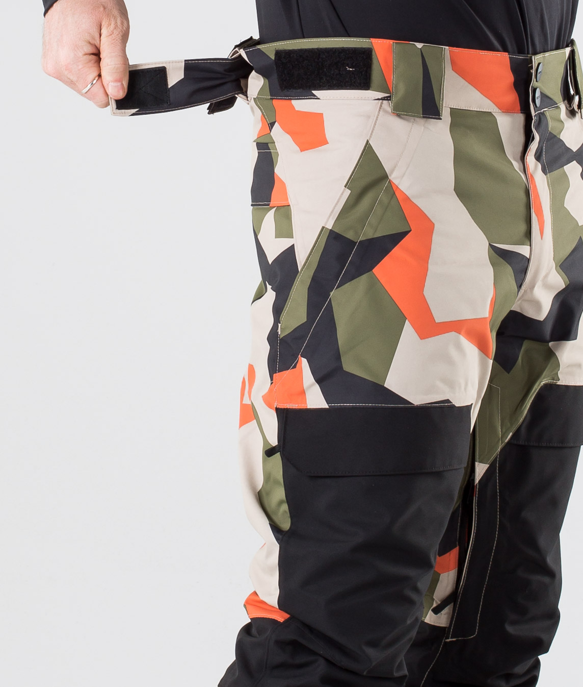 orange camo snow pants