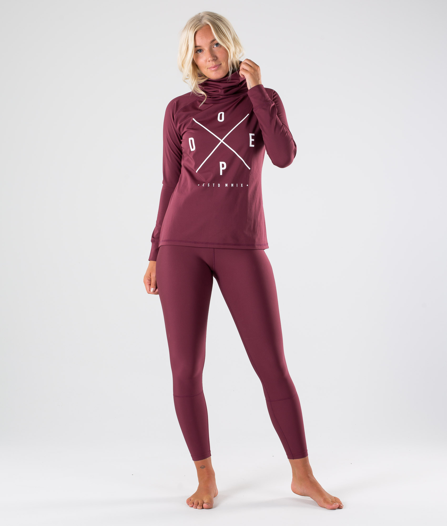 Snuggle 2XUP W Base Layer Top Burgundy