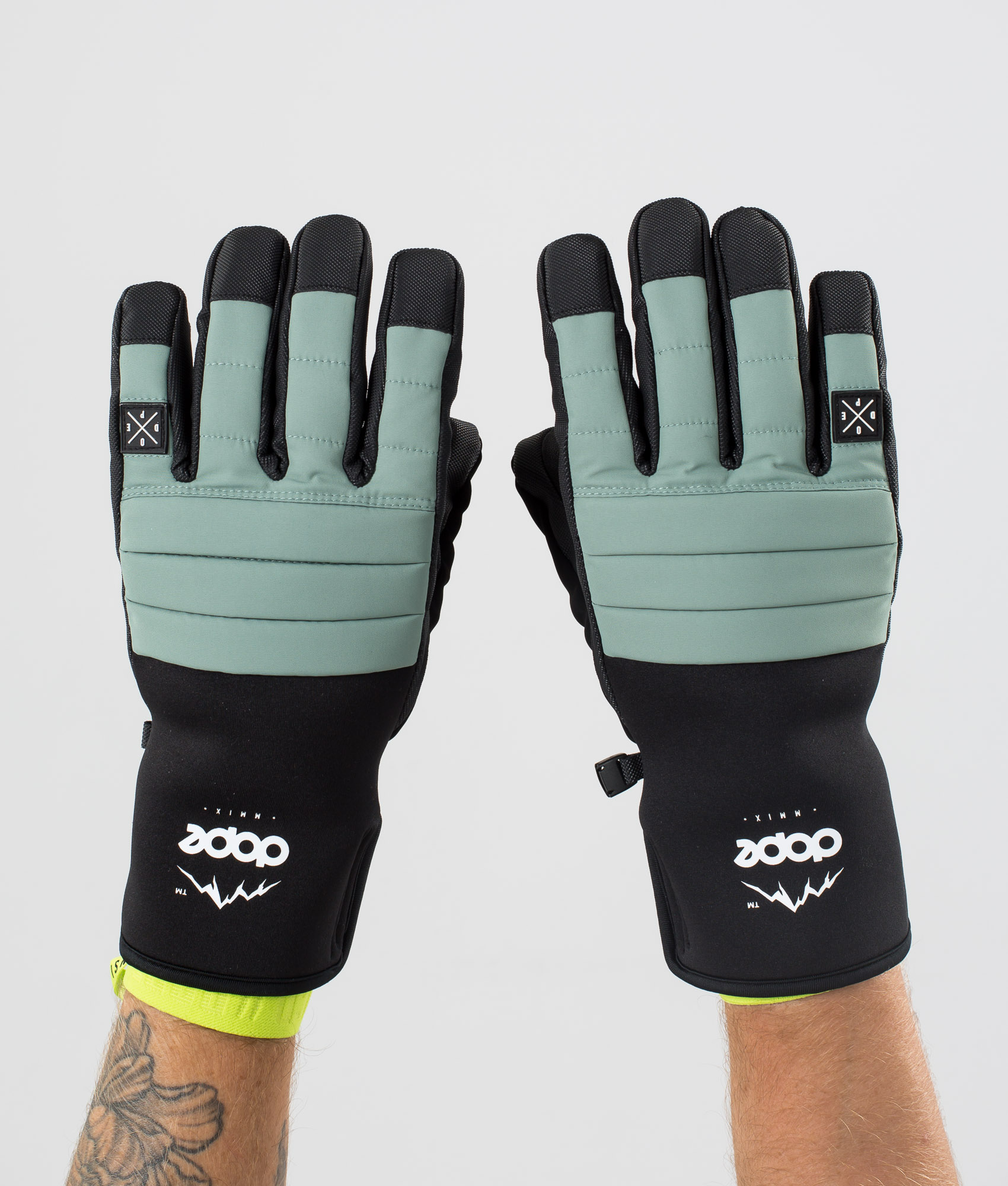 teal ski gloves