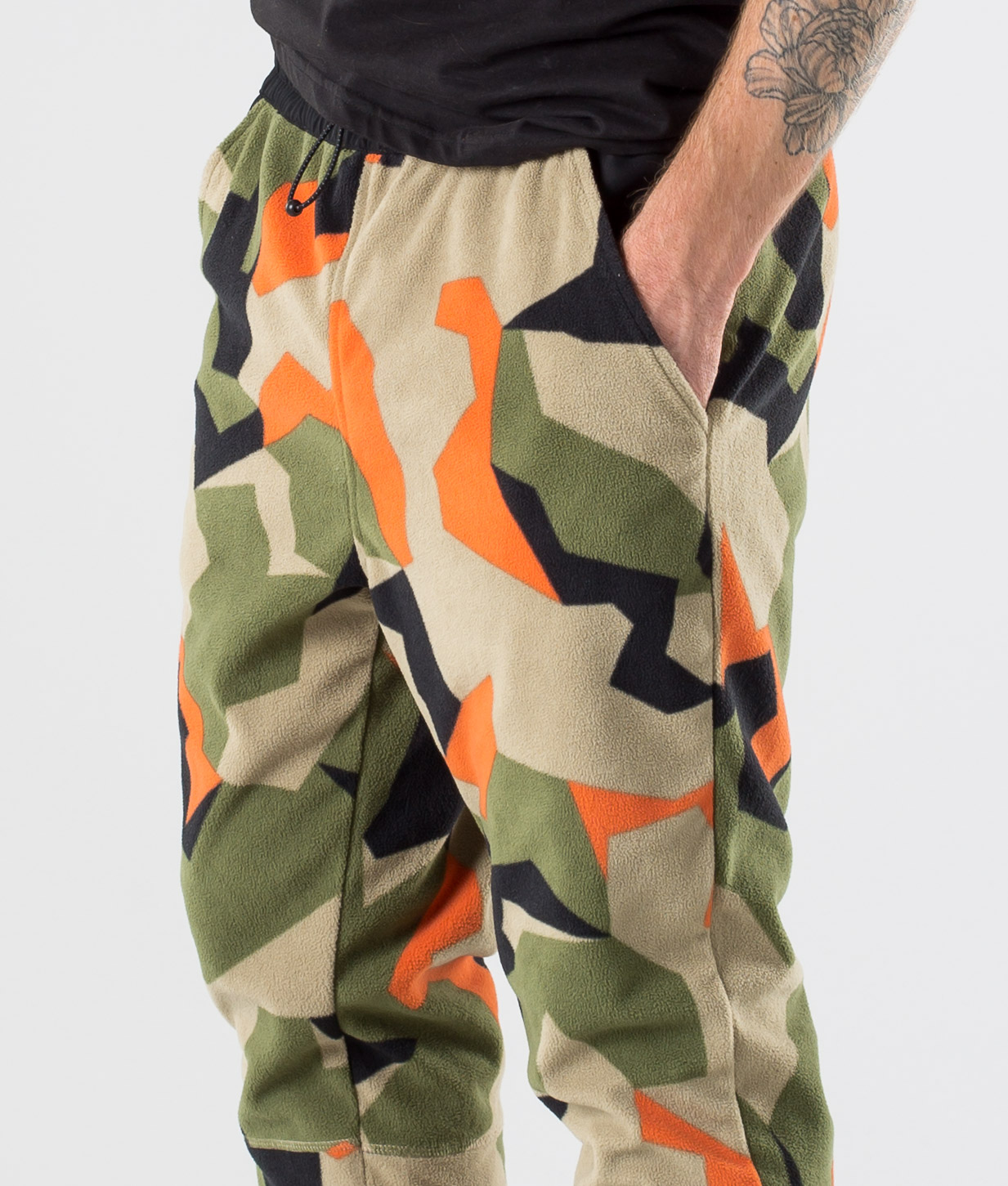 orange camouflage shorts