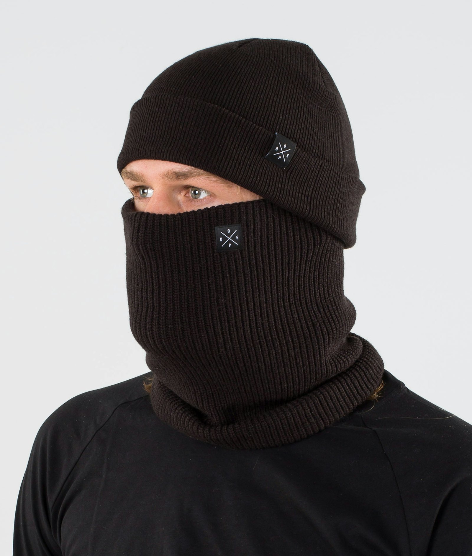 2X-UP Knitted Ansiktsmask Black