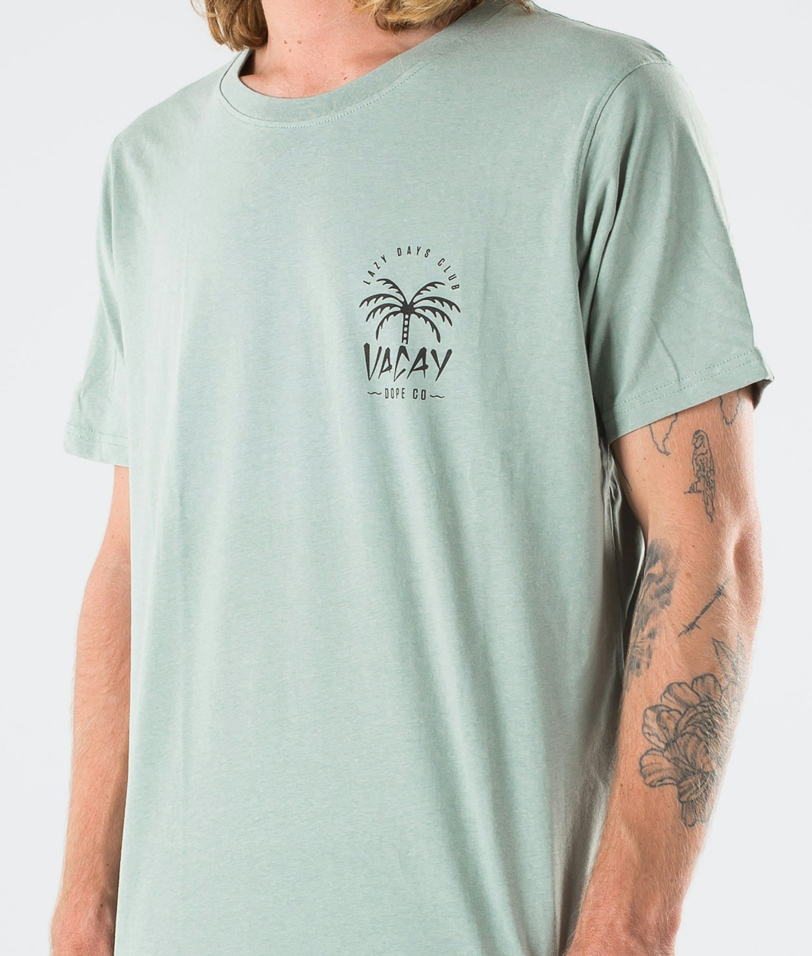 Dope Palm T-shirt Herr Faded Green