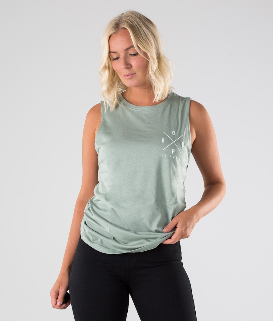 Dope Sleevless 2X-up Tank top Faded Green
