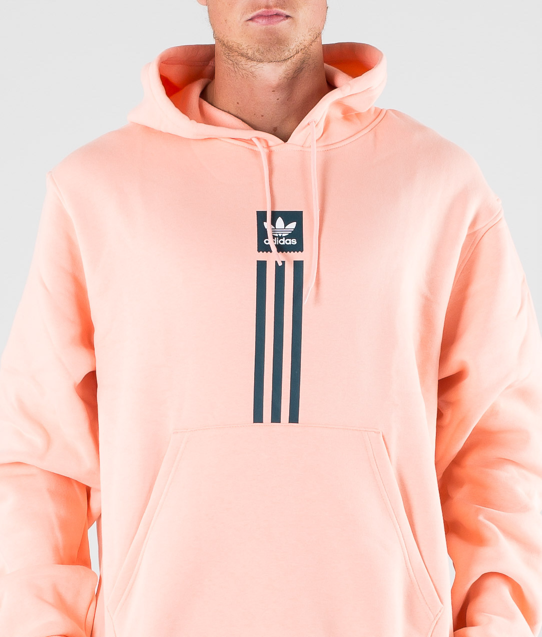 adidas solid pillar hoodie pink