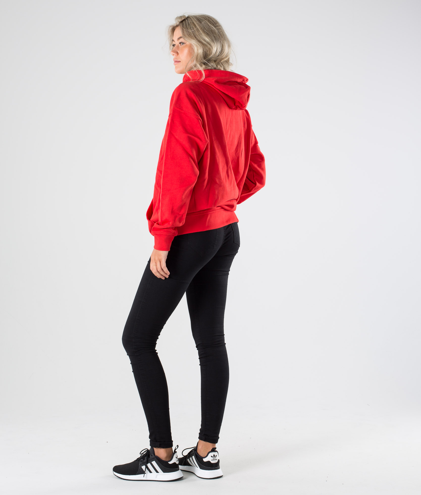 red trefoil hoodie