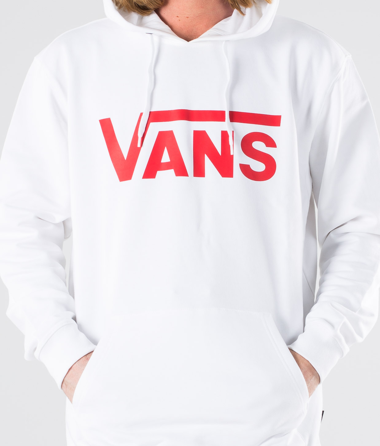 vans hoodie white and red