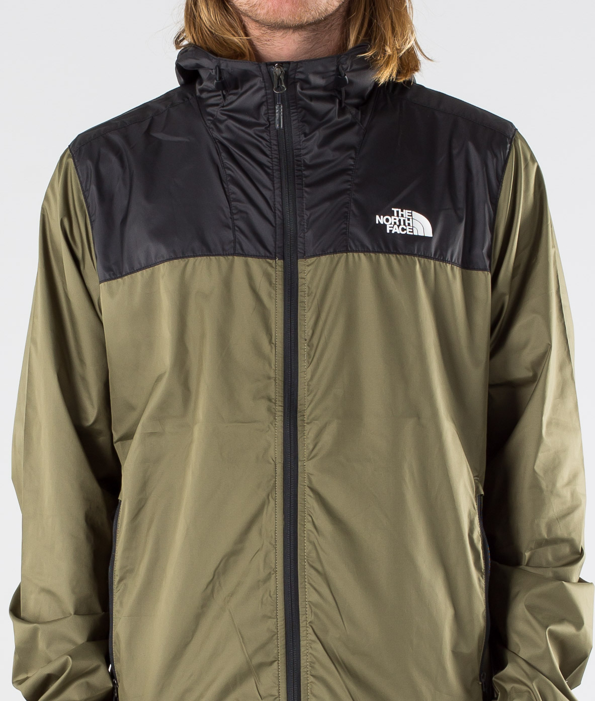 olive green north face coat