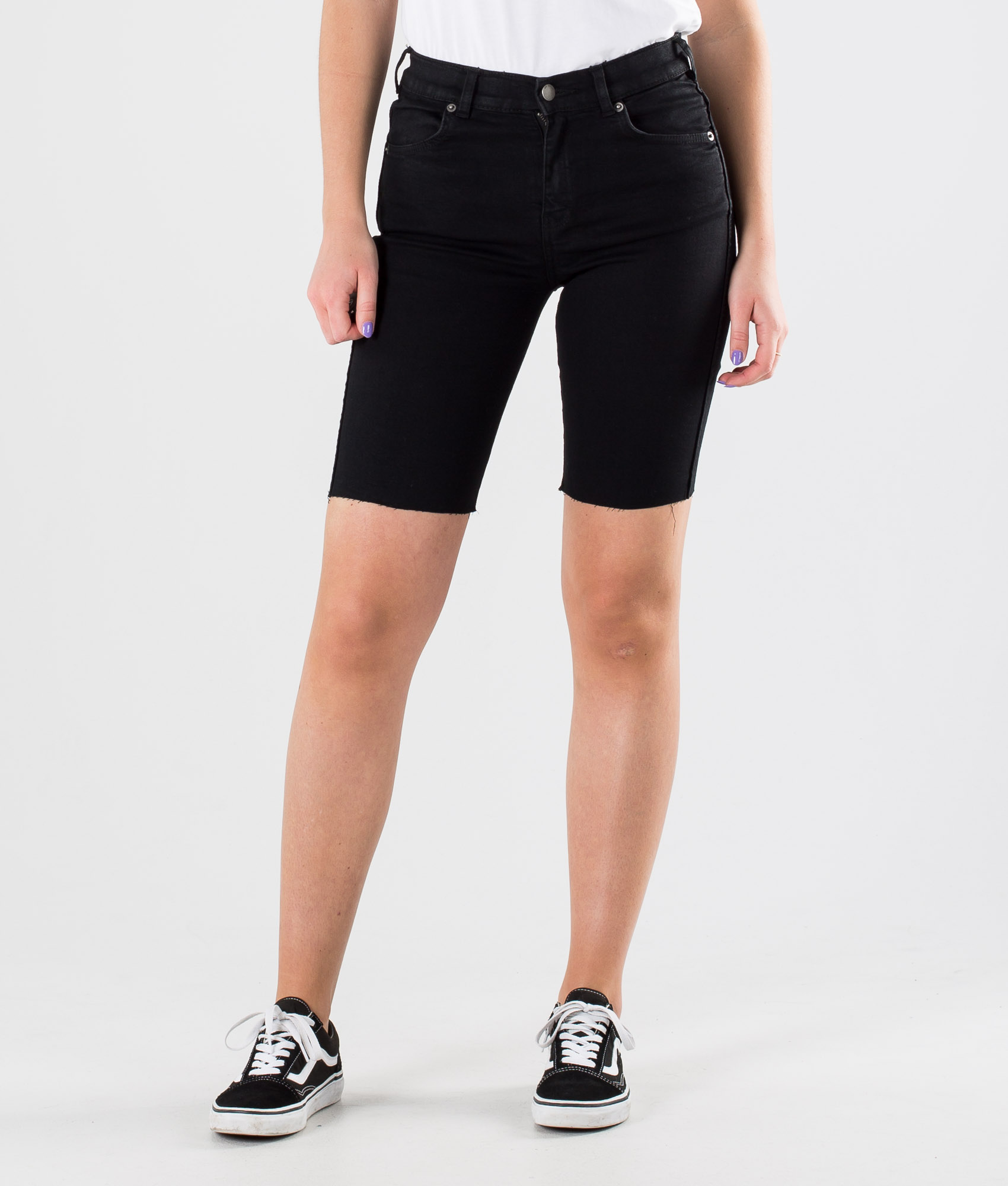 denim biker shorts women's