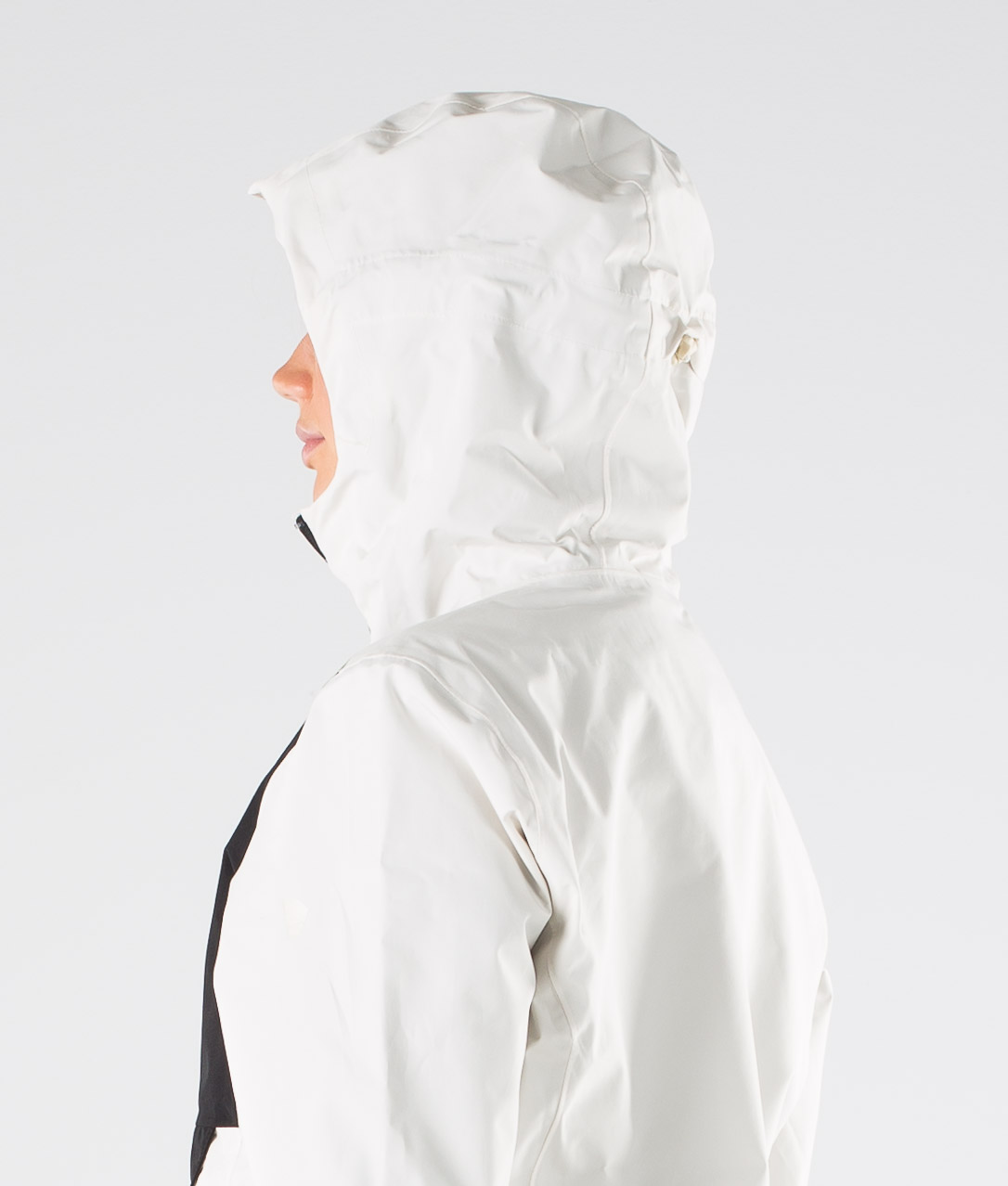 black and white north face rain jacket