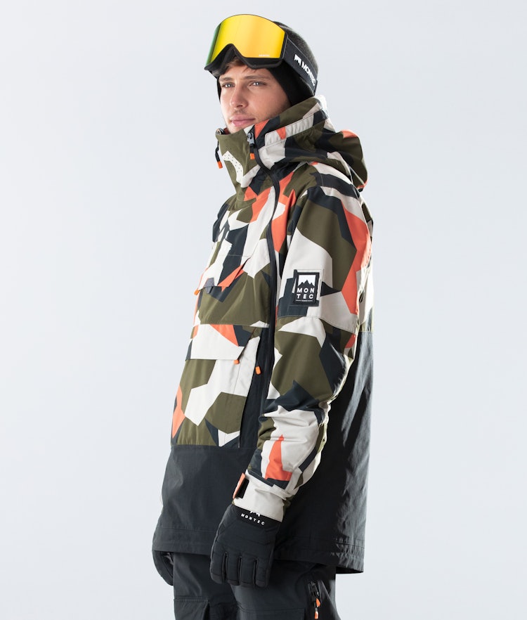 Montec Doom 2020 Snowboard Jacket Men Orange Green Camo/Black